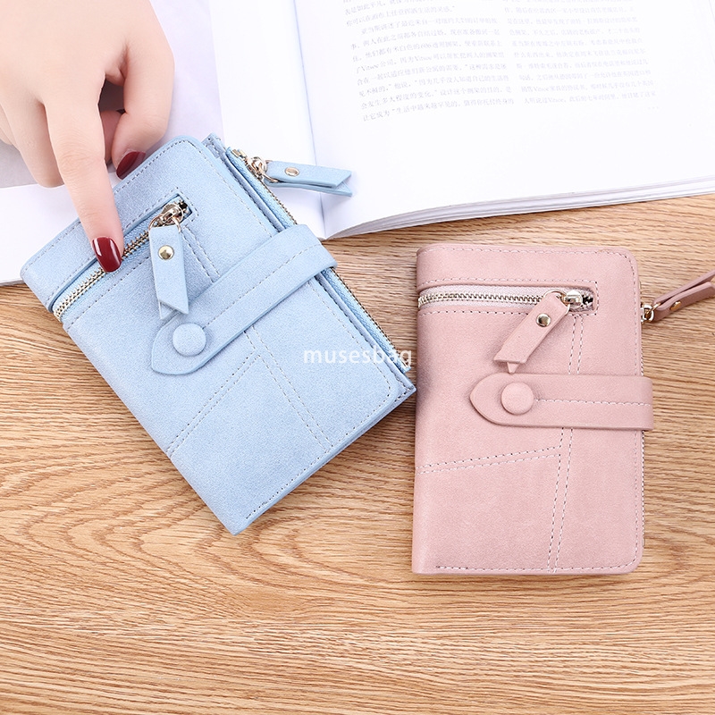 High quality practical wallet for western-style women short Korean version trendy and fresh multifunctional folding and versatile small money foreskin