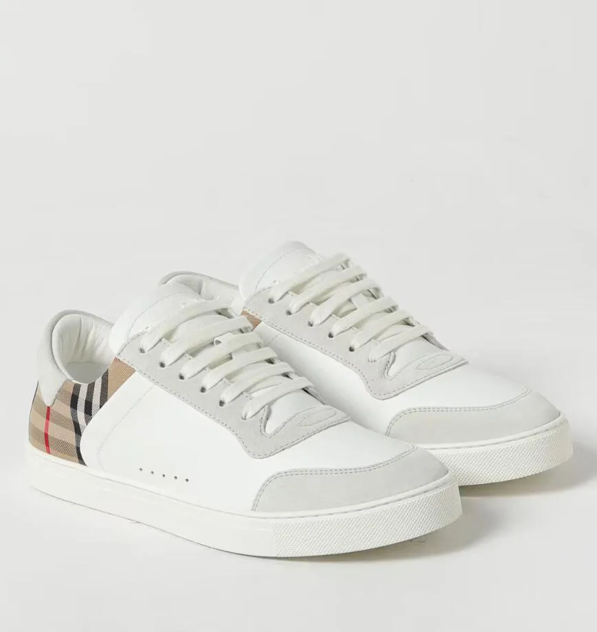 2024 High Quality Men Vintage Check Sneakers Shoes Suede Calfskin Smooth Leather Traienrs Cotton Canvas Sport Daily Casual Walking EU38-46