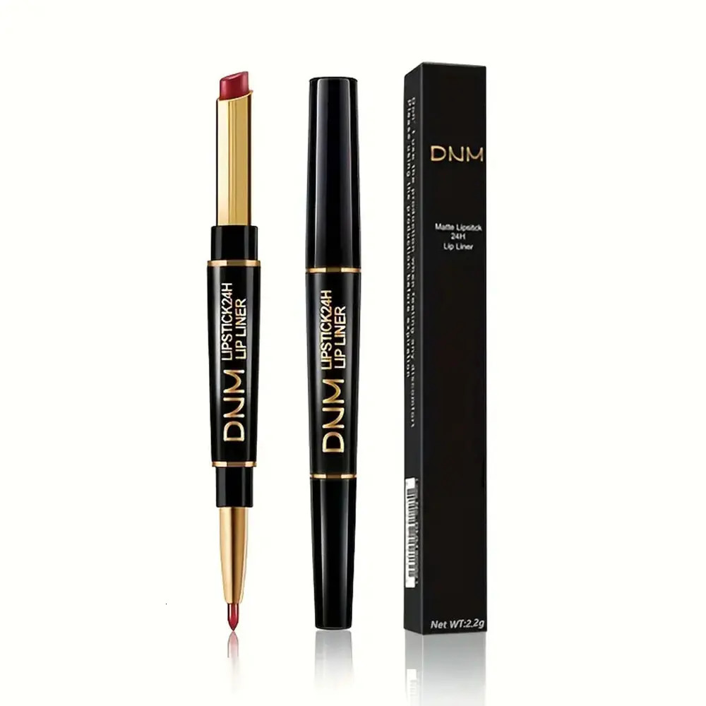 Double-ended Non-stick Cup Long Lasting Lipstick Lip Liner High Pigmented Waterproof Valentines Day Gifts 240625