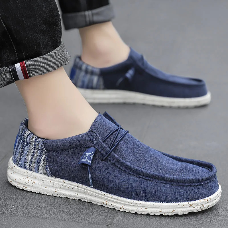 Men Casual Shoes Fashion Soft Canvas Shoes Breathable Mens Walking Flat Sneakers Outdoor Light Mens Shoes Vulcanize Shoes 240626