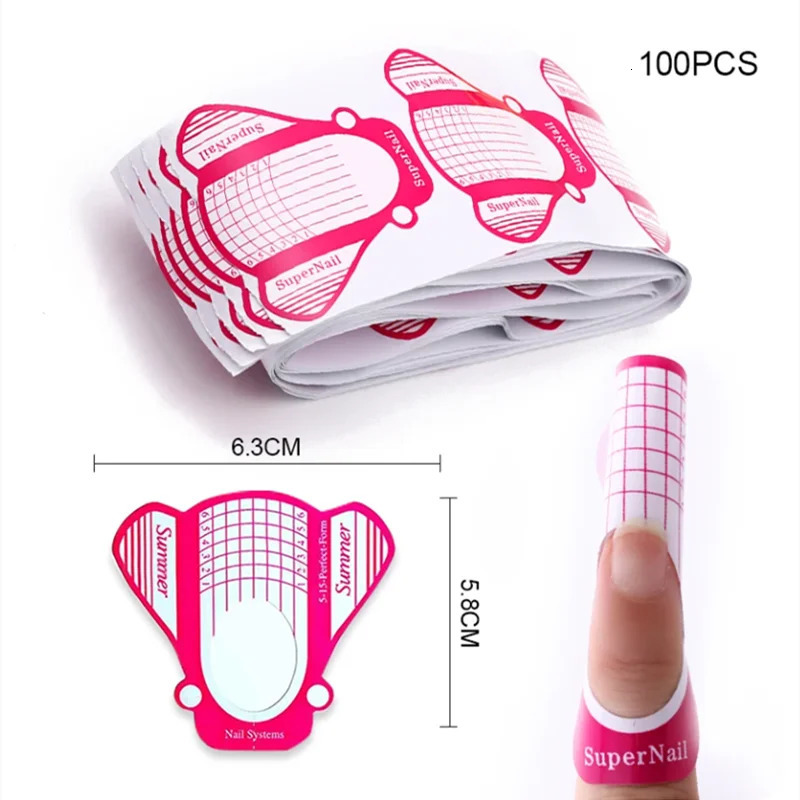 French Nail Form Tips Acrylic UV Gel Extension Curl Form Nail Gel Sticker Art Guide Mold Manicure Stencil Acrylic Tools 240625