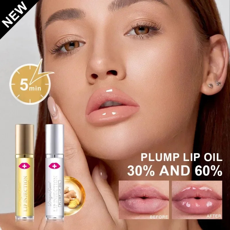 Ginger Chili Lip Plumper Lip Care Essence Liquid Fast Absorption Moisturizes Thick Lip Shaped Enrich Lipstick Oil Cosmetics 240626