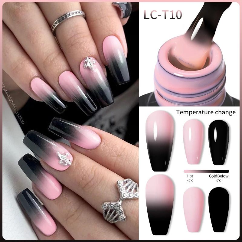 LILYCUTE gel nail polish Nude Pink Winter Grey Gradual Temperature Change Durable Nail Art gel Varnish 240625