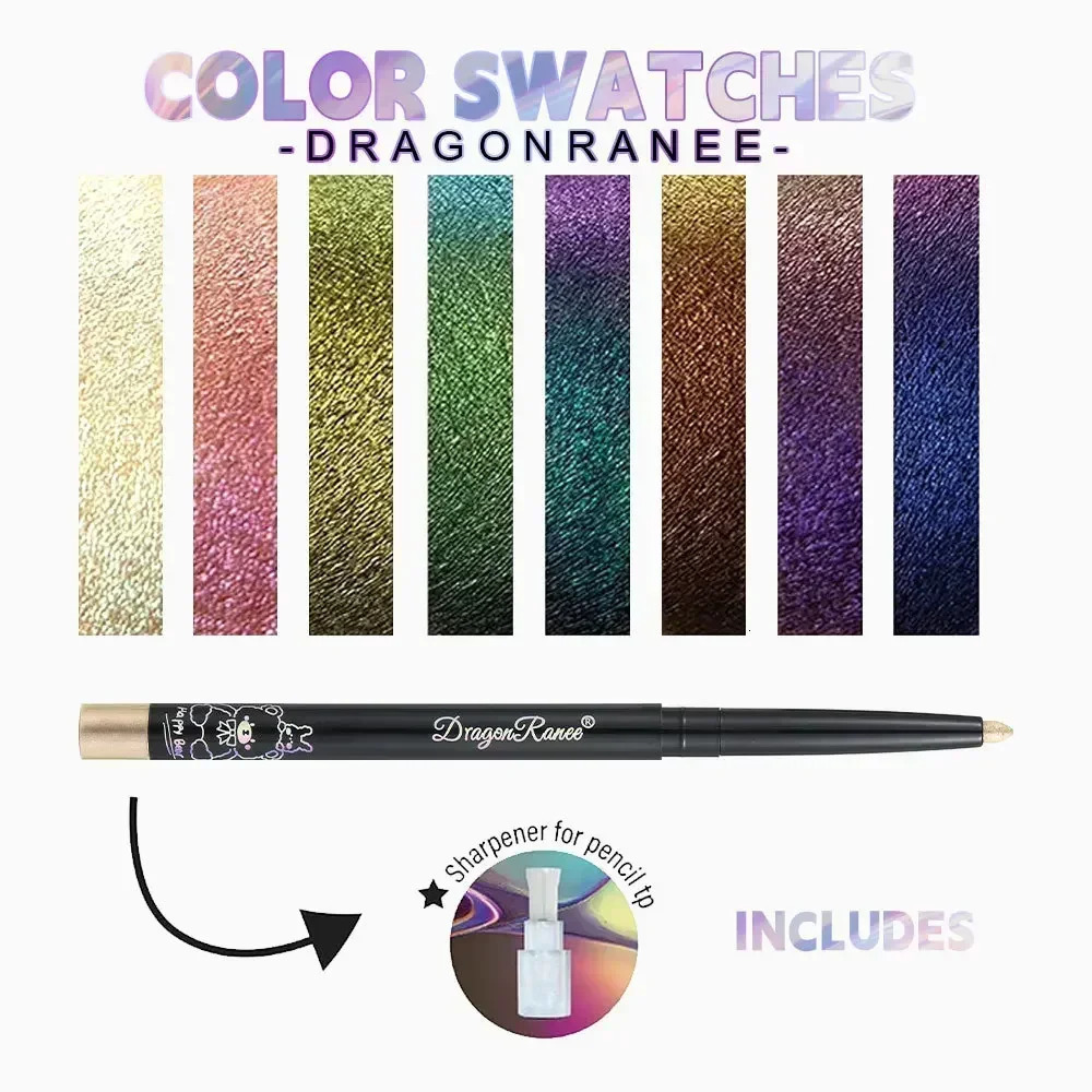 Glitter Aurora Eyeliner Pen Multi Chrome Eye Liner Lasting Shiny Metallic Eyeshadow Lying Silkworm Green Purple Makeup Pigment 240625