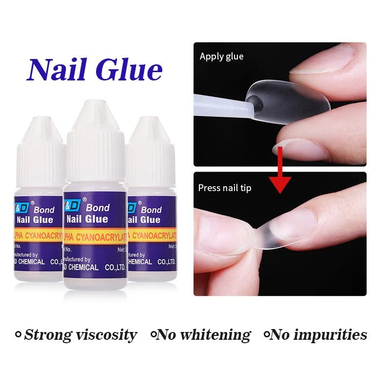 13510 Set False Nail Glue Nail Adhesive Glue For Nail Art Rhinestone Fast-dry for UV Gel Acrylic Glue Nail Art Nail Tips Tool 240625