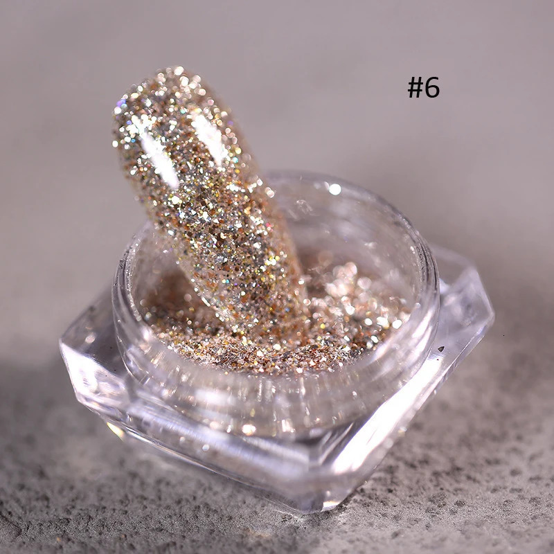 1Jar Silver/gold Holographic Nail Glitter Powder DIY Shiny Nail Glitter Dust Decoration UV Gel Nail Pigment Sequin Accessories 9 240625