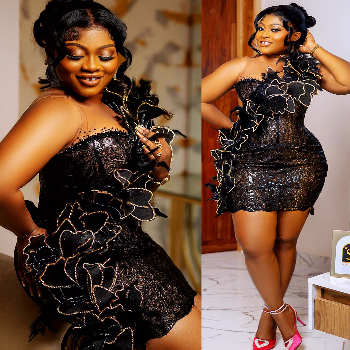 2024 Black Homecoming Dresses Prom Evening Sheath Florals Beaded Feather Short Mini Party Graduation Cocktail Birthday Holiday Club Gowns Dress ZJ141