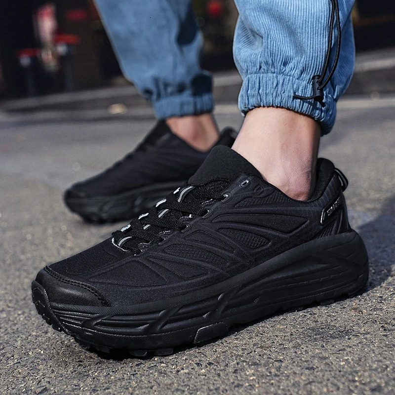 Thick Soled Lightweight Running Shoes for Men Non-Slip Walking Sneakers Lace-Up Tennis Cozy Sports Shoes Classic Style 240625