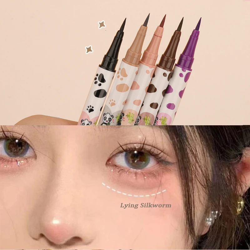 1pcs Lying Silkworm Eyeliner Pen Tea Brown Liquid Eye Shadow Pencil Smooth Quick-drying Cosmetics Cows Eye Makeup Beauty Tools 240625
