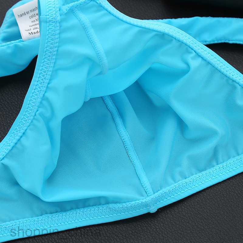 Mens Boxer sexy Underpants brief Men ice silk translucent thong thin fun sexy underwear T-Bag breathable low waist young man underpants