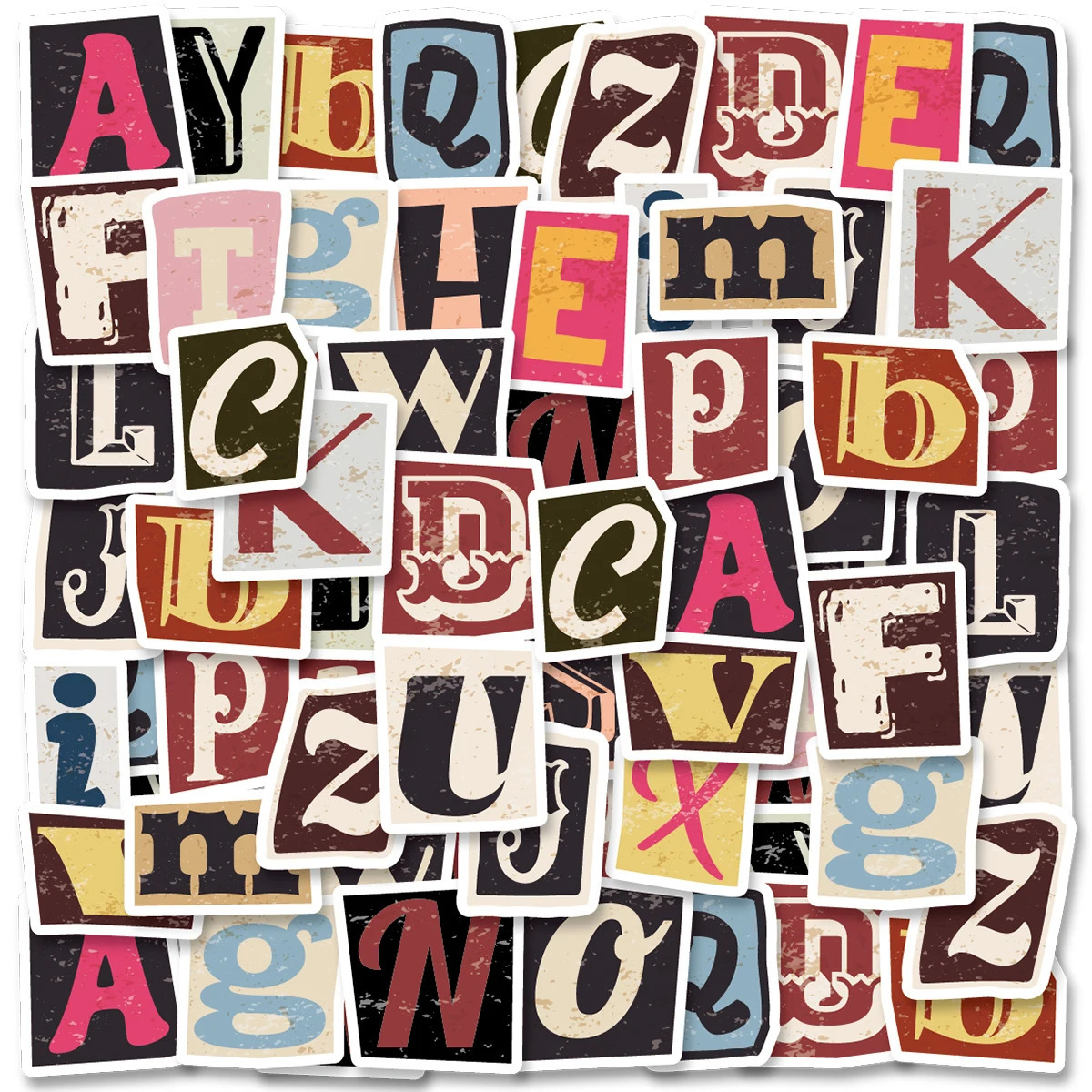 pieces of vintage colored English letter stickers for Etori Life DIY decoration student stationery diary diary stickers 240625