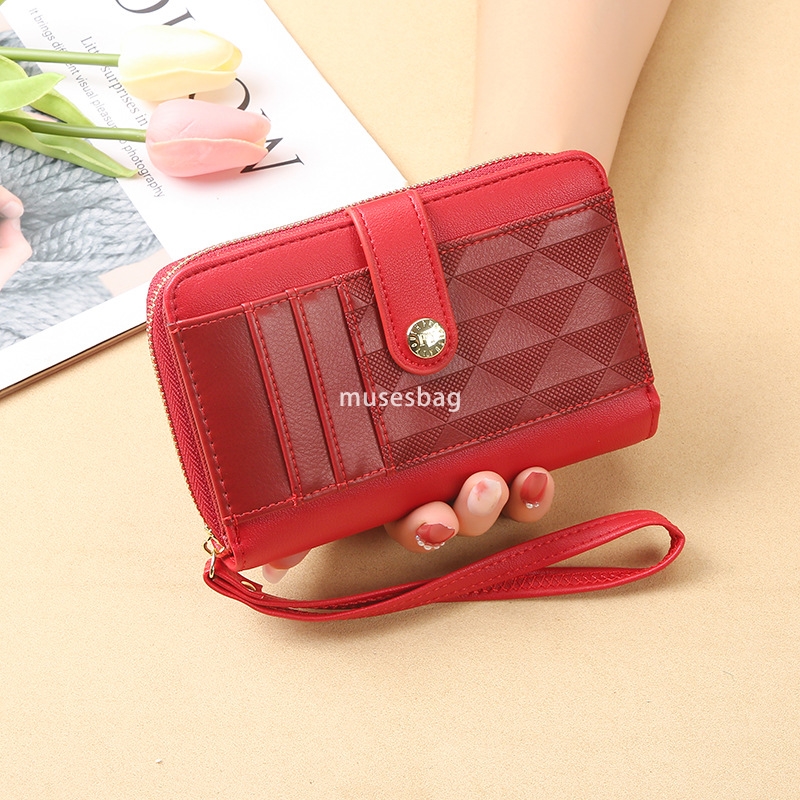 Fashionable women's designer new Korean lightweight and practical wallet short wallet leather jacket stylish and versatile large capacity change 