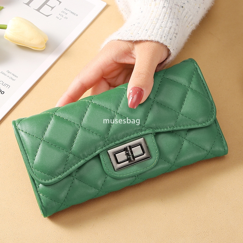 Designer Women's Fashionable and Fashionable Small Fragrant Wind Lingge Wallet Long Handheld Bag New Korean Versatile Practical Large Capacity Ph
