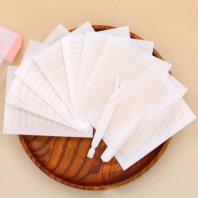 144-240pcsSet Gauze Lace Mesh Olive-shaped Eyelid Paste-shaped Invisible Double Fold Eyelid Shadow Tape Sticker Beauty Tool 240626