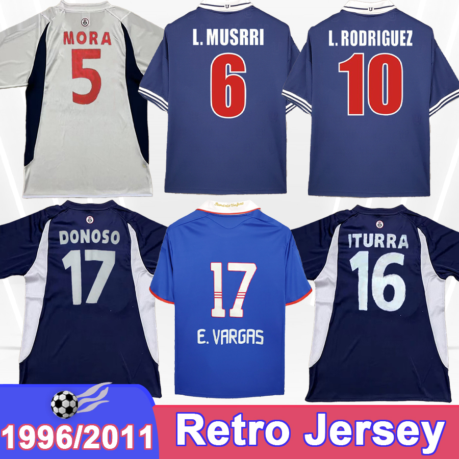 1996 2011 Universidad de Chile Retro Soccer Jersey ASPRILLA MORA DONOSO ITURRA MUSRRI RIVAROLA GONZALEZ Vintage Home Away Football Shirts