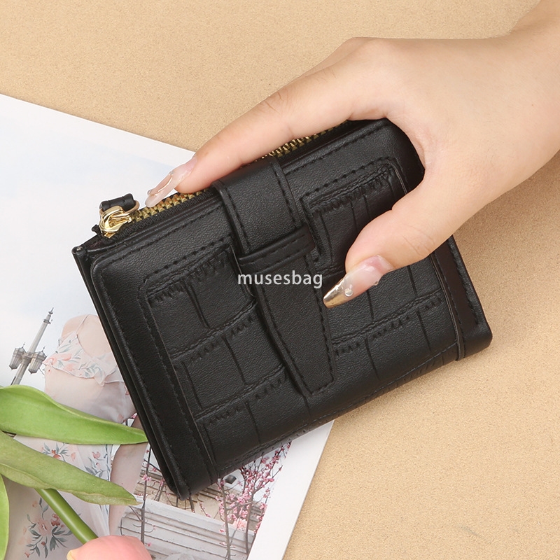 Korean Women's Fashionable Small Wallet Solid Color Simple Casual Zipper Multi Card Practical Large Capacity Student Small Fresh New Wallet Zero 
