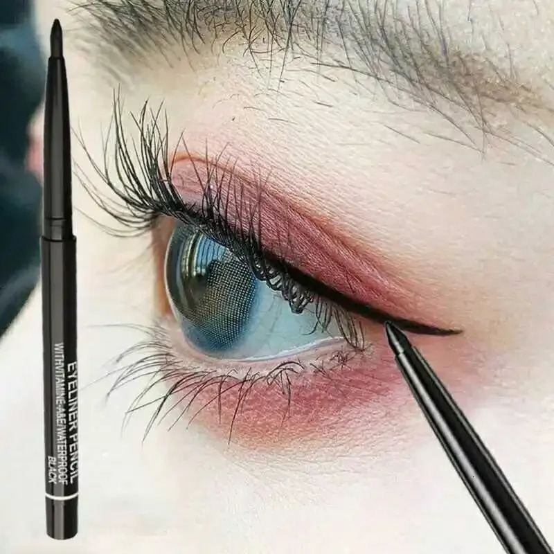 1/3pcs Womens Makeup Rotary Retractable Eyeliner Pencil Waterproof Black Brown Eye Liner Pen 240625