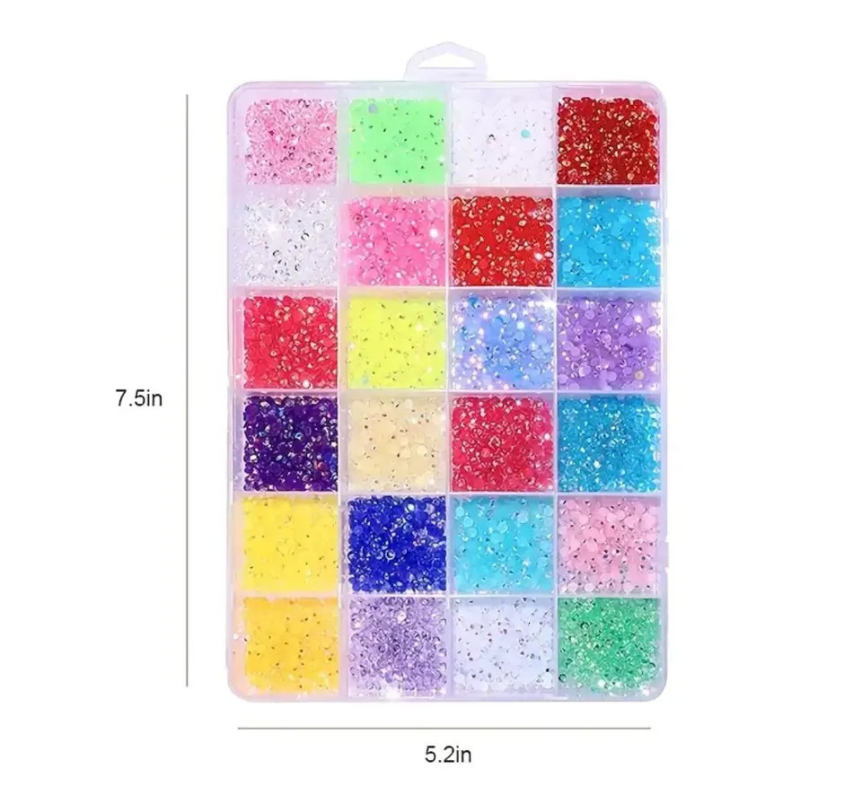 3500 circular resin flat bottomed colorful sparkling Rhinestone DIY 3D nail art decorative accessories 240625