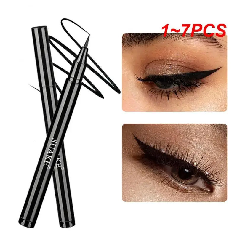 1~7PCS Black Waterproof Quick Eyeliner Liquid Long Lasting Anti-oil Eye Liner Pencil Natural Makeup Cosmetic Beauty Eyepen 240626