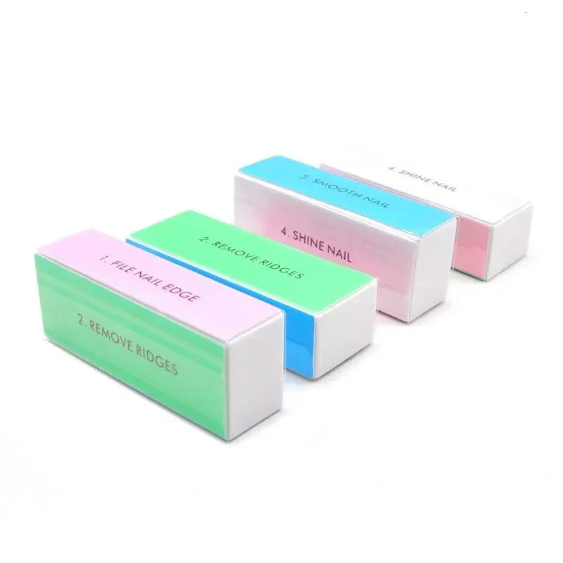5 PcsLot Nail Buffer Block 4 Way Colorful Buffing Block Shine Polisher Nail Buffing File Manicure Sanding Nail Art Tools Kit 240625