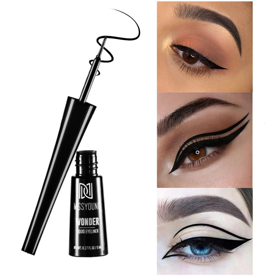 3-Color Matte Eyeliner In Grey Blue Black For Gray Look Waterproof Fade-Proof Formula Easy To Apply Brush Y2K Liquid Eyeliner 240626