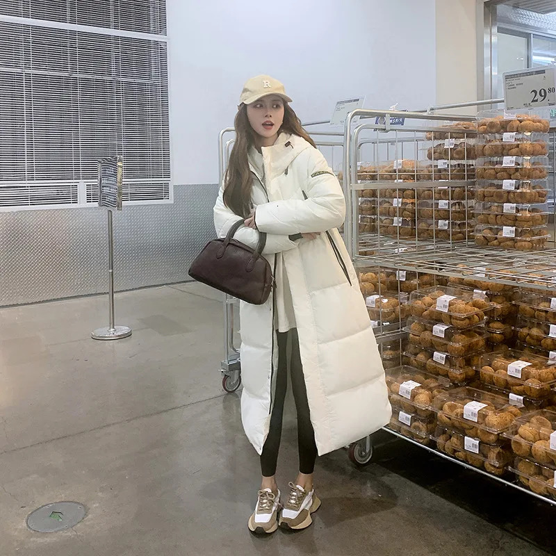 Down Cotton Women 2023 Winter New Korean Version of X-long Cotton-padded Women's Letter Thicker Lady Warm Parkas Jacket F6.26#89