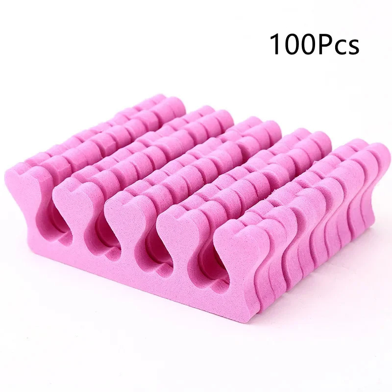 Soft Pink 100pcs Finger Toe Separators Manicure Pedicure Foot Care Compressed Sponge Nail Art Tools Suitable For Men And Women o240625