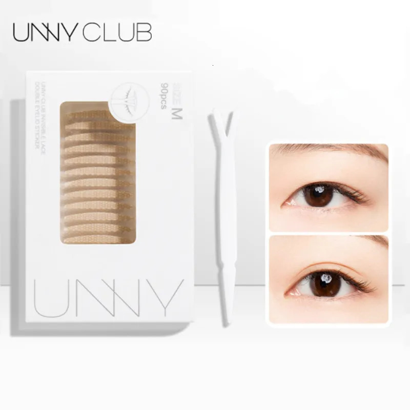 U N Y Eyelid Tape Sticker Invisible Double Fold Eyelid Paste Beige Stripe Self-adhesive Natural Eye Tape Makeup Tool 240626
