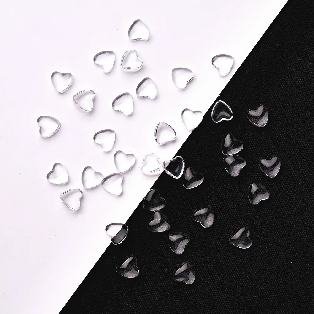 100 pieces of 3D transparent love charm used for nail art decoration transparent resin nail charm rhinestone jewelry for ergonomics 240625