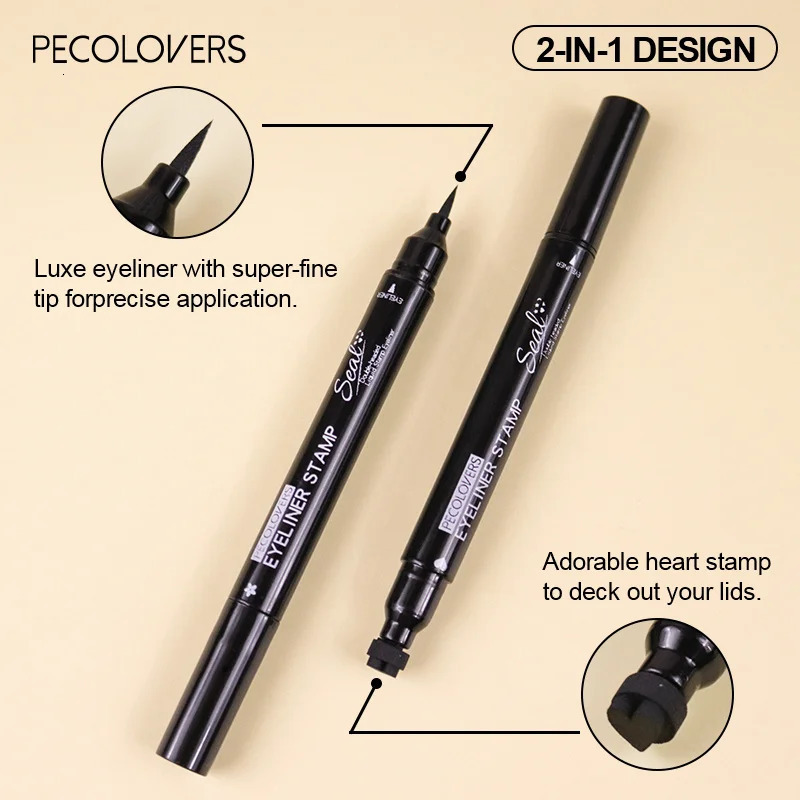 7 Styles Eyeliner Stamp Pen Red Black Liquid Eyeliner Pen Double-ended Lazy Eye Liner Pencil Fast Drying Waterproof Eye Makeup 240625