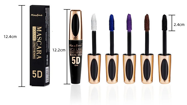 Colorful 5D Volume Mascara Lasting Styling Waterproof Quick Dry Blue Purple Curling Lengthen Long Eyelash Silk Extension Cream o240625