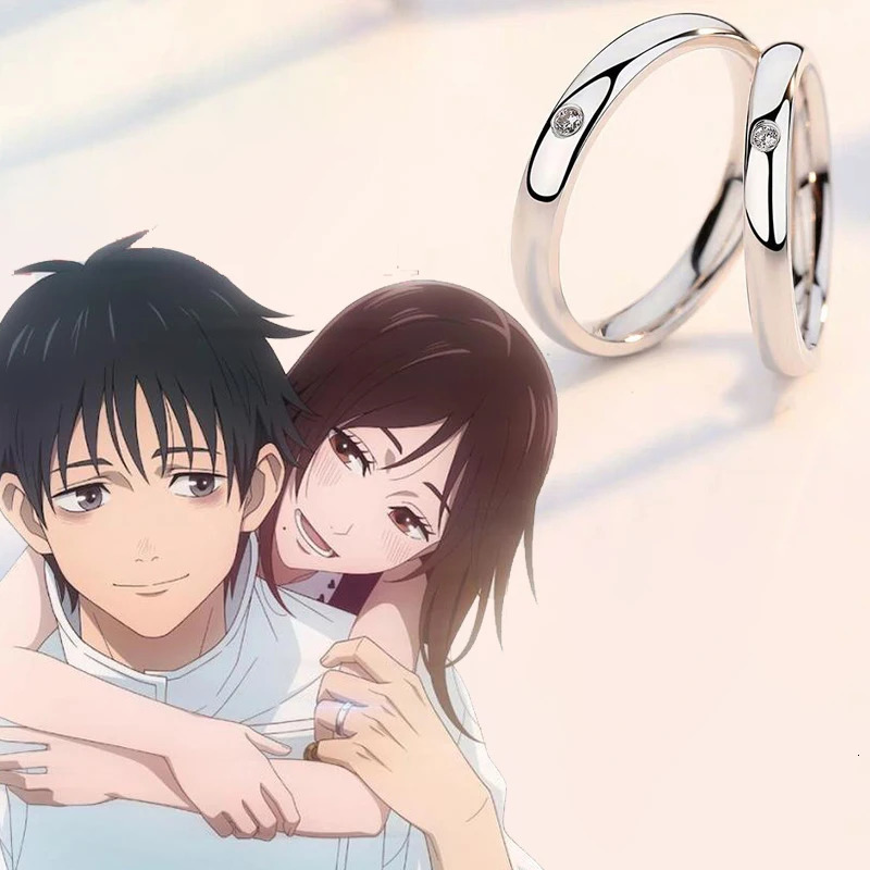 925 Sterling Silver Anime Jujutsu Kaisen Cosplay Okkotsu Yuta Ring Finger Ring Jewelry Accessory For Women Men Couple Ring Gift 240625