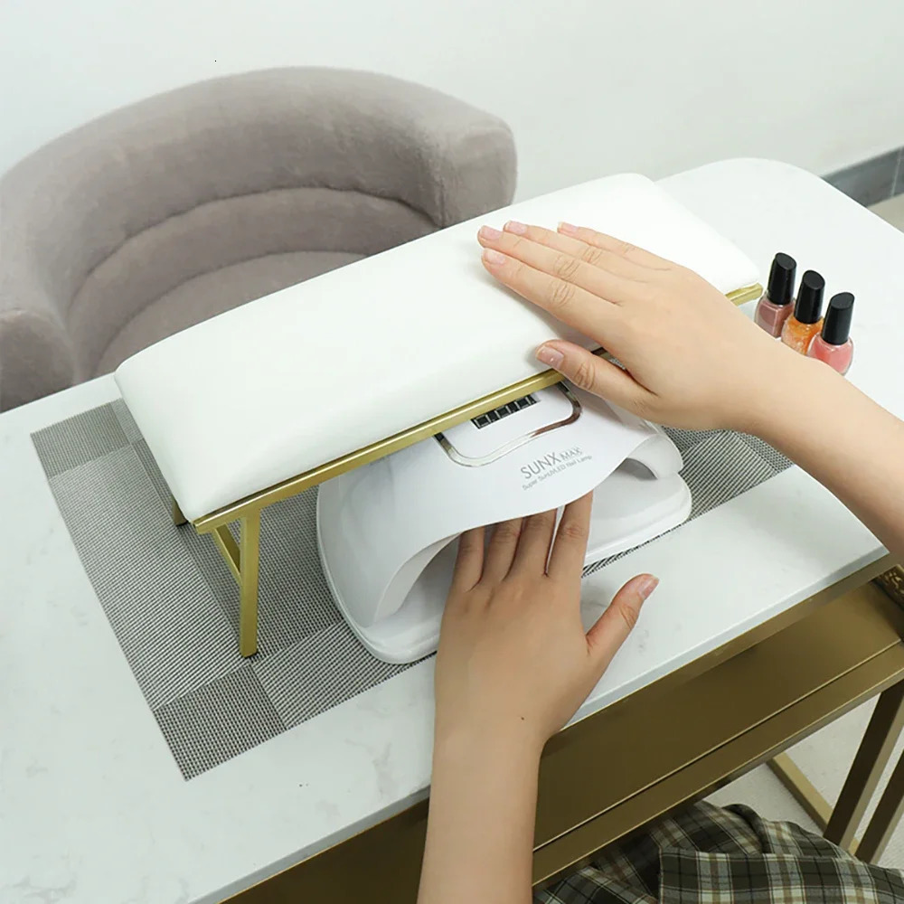 ANGNYA Nail Hand Pillow Set Heighten Nail Table Manicure Table Nail Stand Cushion Nail Mat Pad Iron Leather Arm Rest for Nails 240625