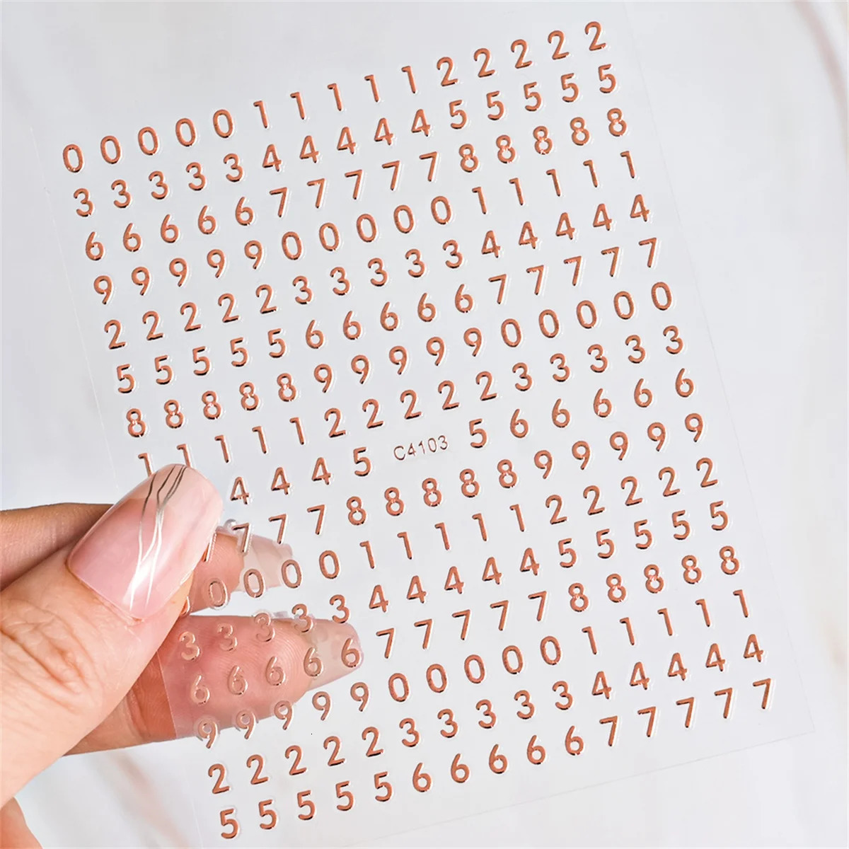 5pcs 3D random 0-9 digit letter set self-adhesive sticker slider DIY gold and silver decorative hand tools nail sticker accessories 240625