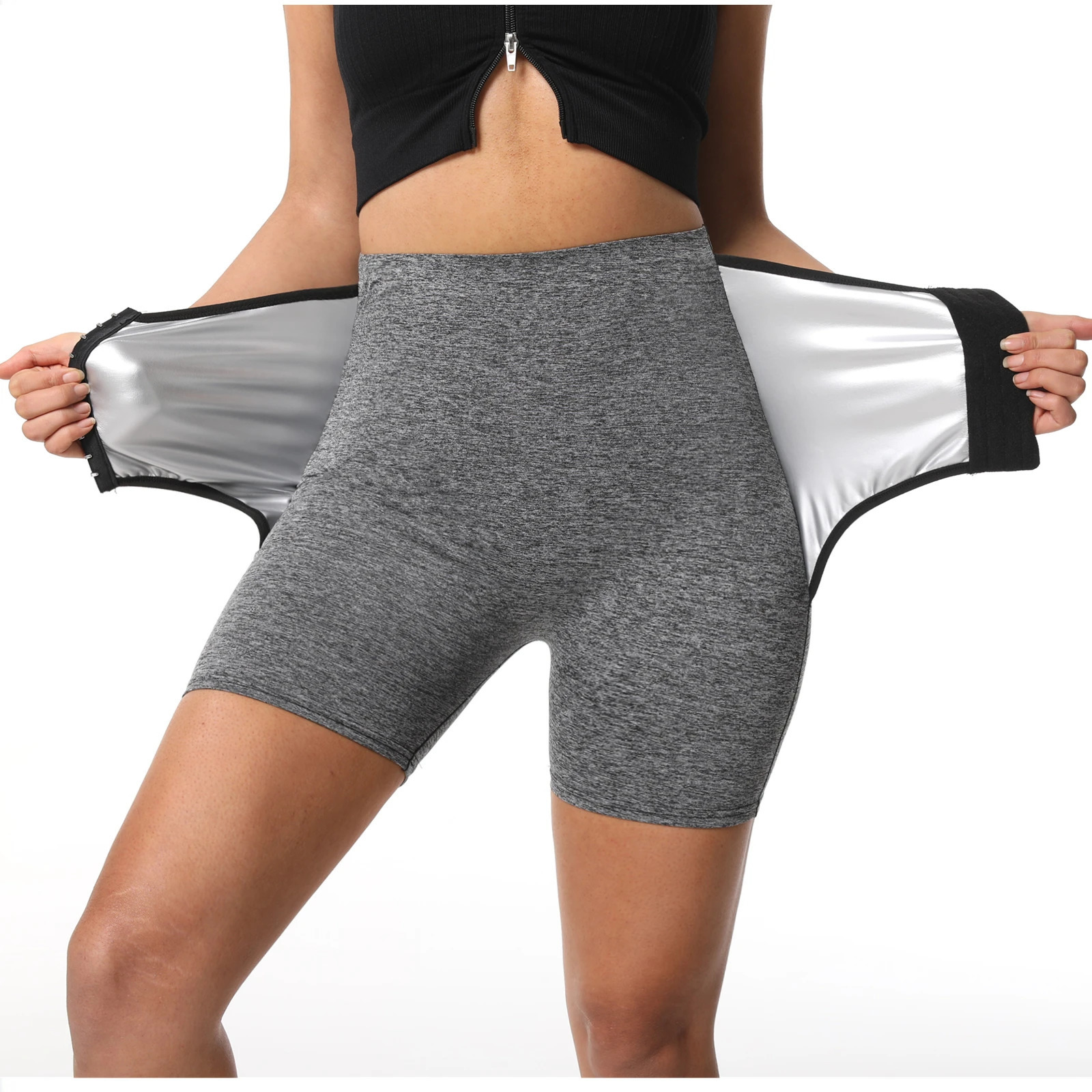 Body Shaper Slimming Sauna Pants Shorts Thermal High Waist Fat Burning Sweat Capris Butt Tummy Control Workout Shapewear 240618