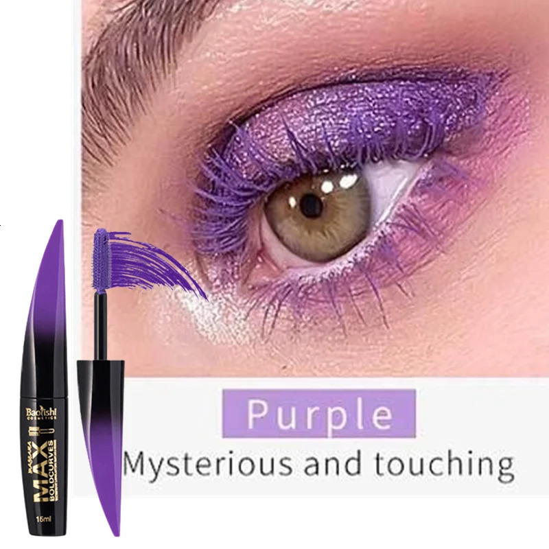 Colorful 5D Volume Mascara Lasting Styling Waterproof Quick Dry Blue Purple Curling Lengthen Long Eyelash Silk Extension Cream 240625