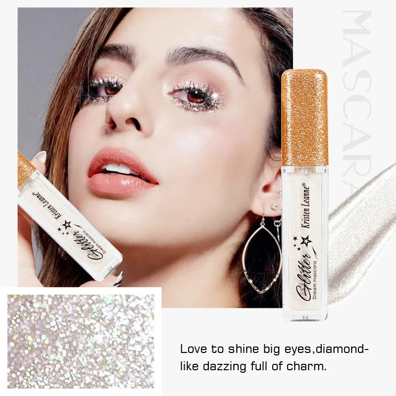 HANDAIYAN Colorful Eyelash Mascara EyeLashes Extension Curling Lengthen White Green Cosplay Makeup Glitter Point Diamond Mascara 240625
