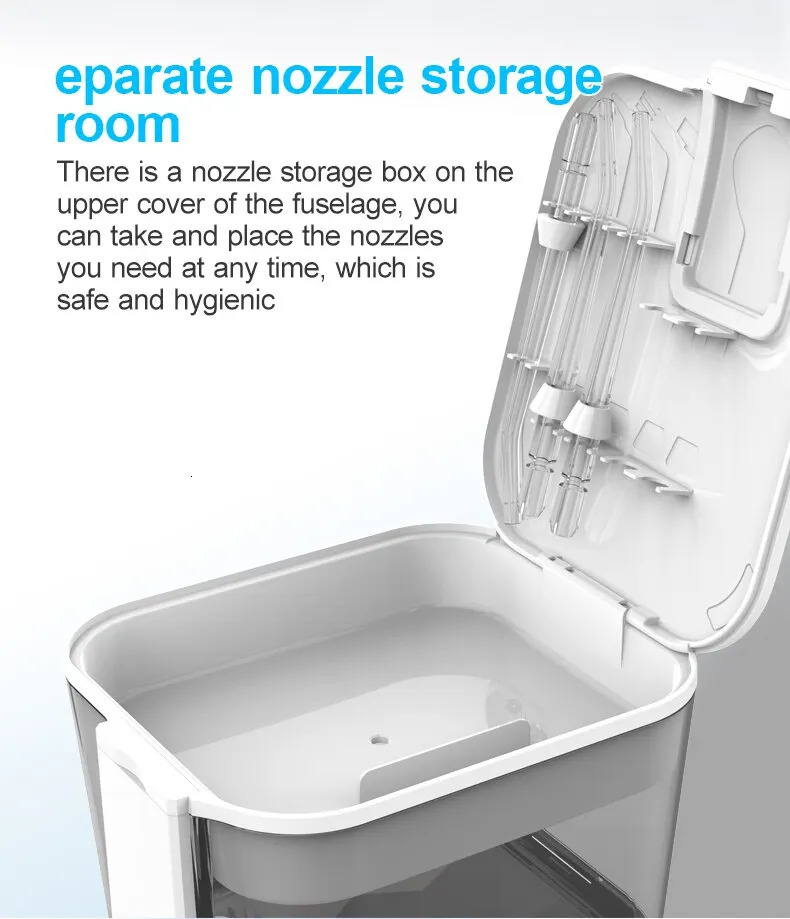 Oral Irrigator USB Rechargeable 10 Levels Water Flosser Portable Dental Water Jet 600ML Water Tank Household Teeth Cleaner 240625