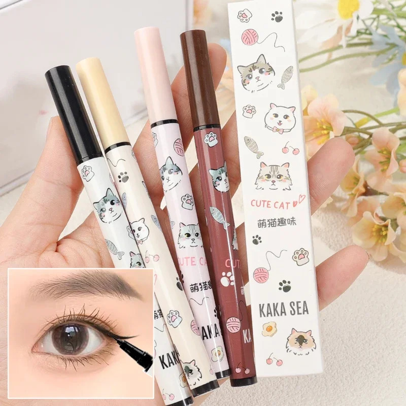 Ultra-thin Matte Quickily Drying Eyeliner Pencil Waterproof Lasting Smooth Lower Eyelash Liquid Eyeliner Eyes Makeup Cosmetics 240625