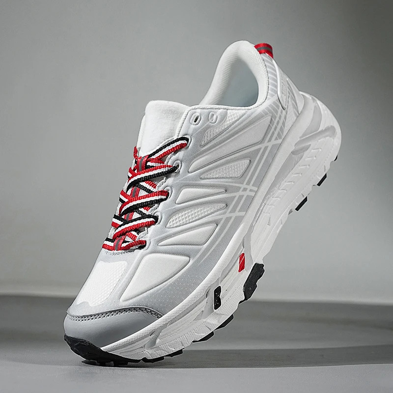 Thick Soled Lightweight Running Shoes for Men Non-Slip Walking Sneakers Lace-Up Tennis Cozy Sports Shoes Classic Style 240625