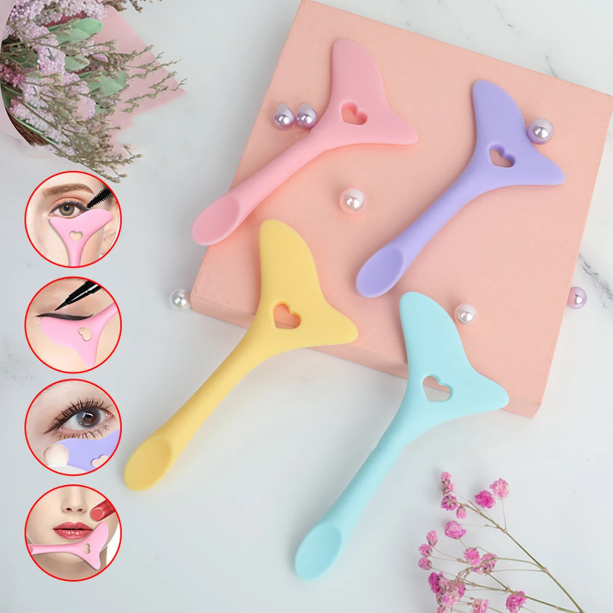 1PS Silicone Eyeliner Auxiliary Artifact Cosmetic Products To Draw Eyeliner Eyebrow Lipstick Auxiliary Tool 240626