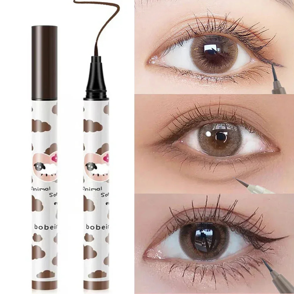 Waterproof Quick Dry Liquid Eyeliner Lying Silkworm Eyelash Pen Long-lasting Black Brown Eyeliner Pencil Beauty Eyes Makeup Tool 240625