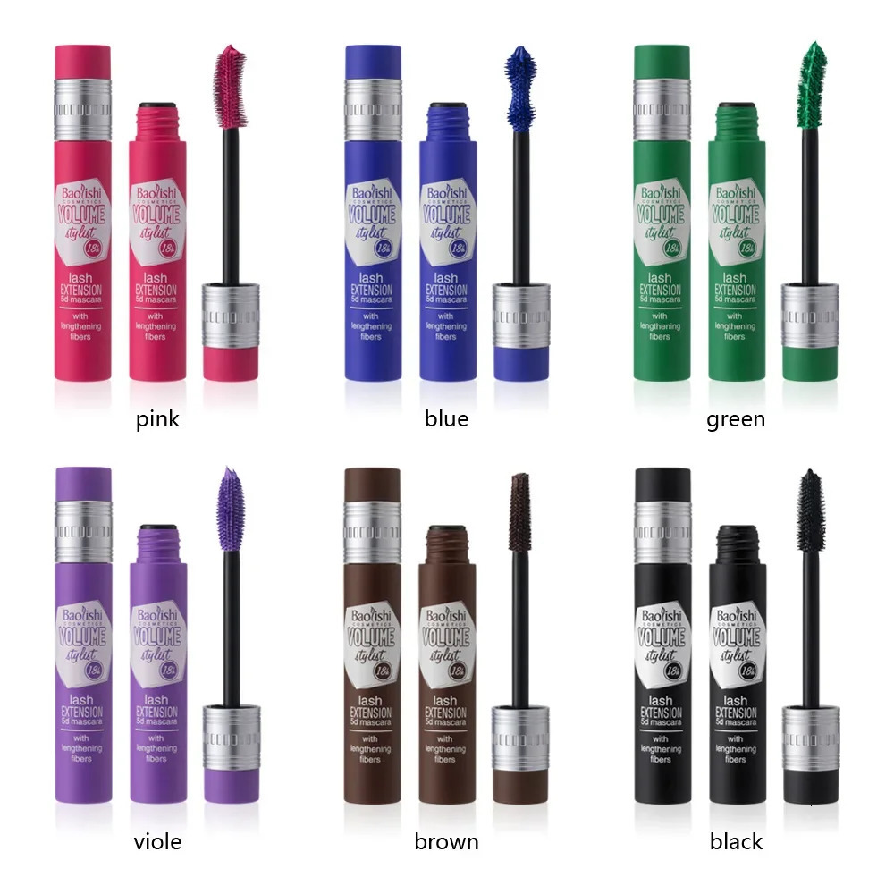 Waterproof Color 5D Mascara Quick Dry Not Blooming Blue Purple Gold Black Curling Lengthen Long Eyelash Color Mascara 240625