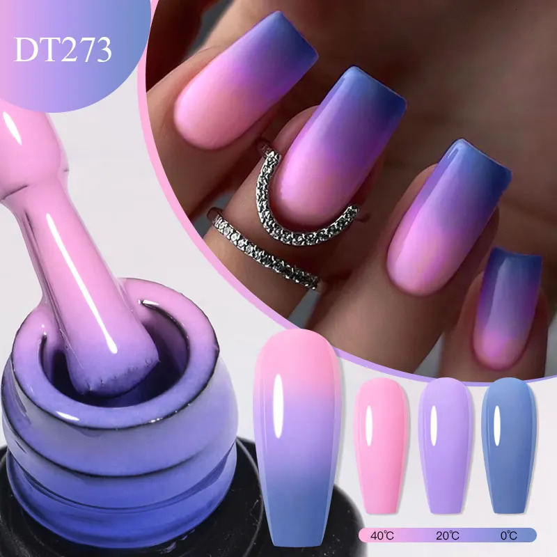 7ml gel nail polish 3 layers of temperature change gel winter grey semi anent soap UV LED nail art varnish 240625