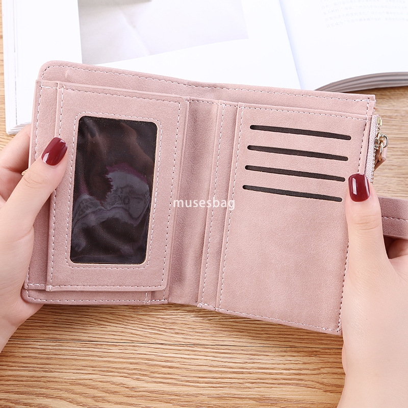 High quality practical wallet for western-style women short Korean version trendy and fresh multifunctional folding and versatile small money foreskin