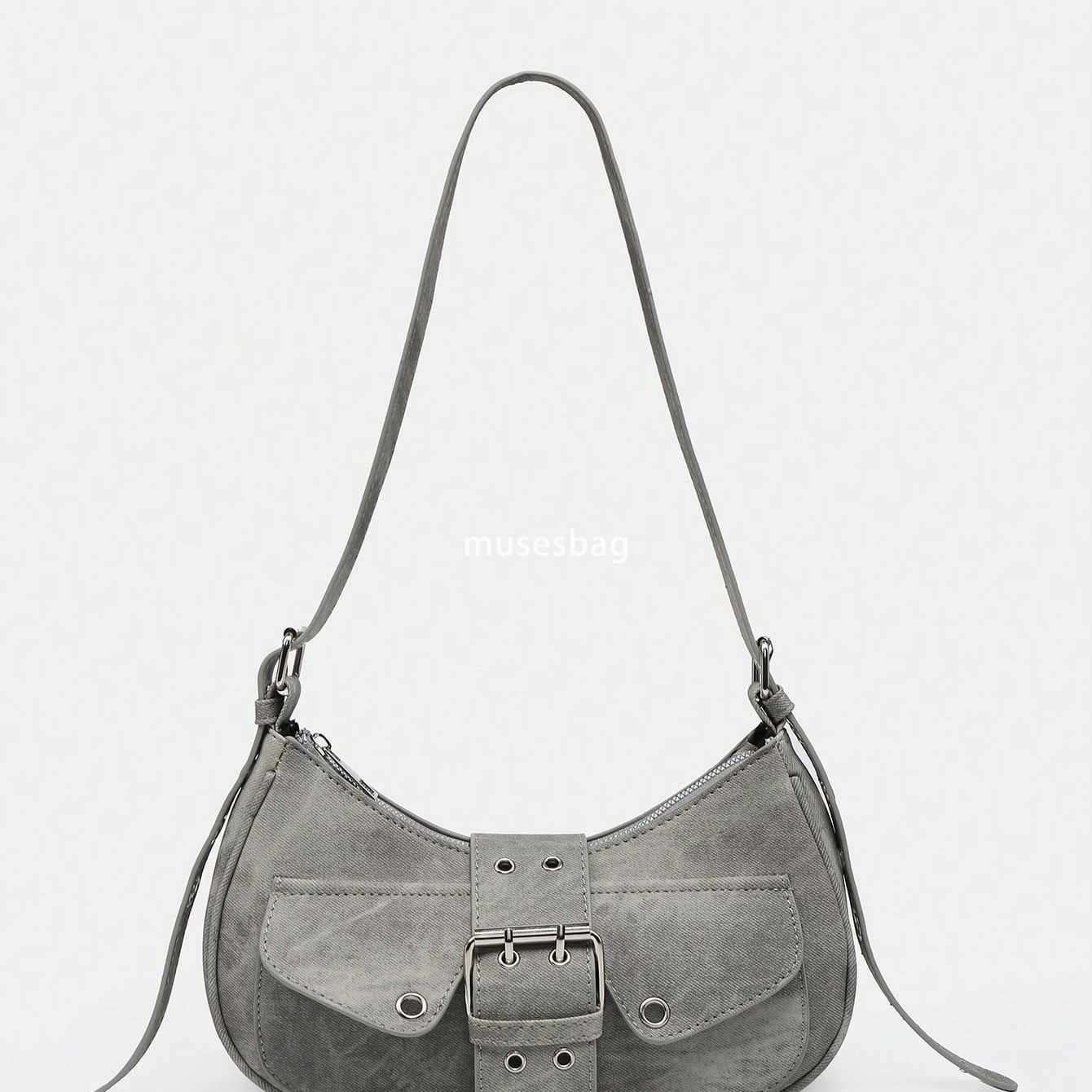 Women's retro motorcycle punk Maillard style multiple bag openings decorated with artificial oil wax explosive leather shoulder bag underarm bag