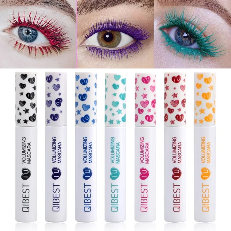 7 ColorsSet Waterproof Color Mascara Eyeliner Charming Longlasting Colorful Curling Lengthening Extension Eyelashes 240625