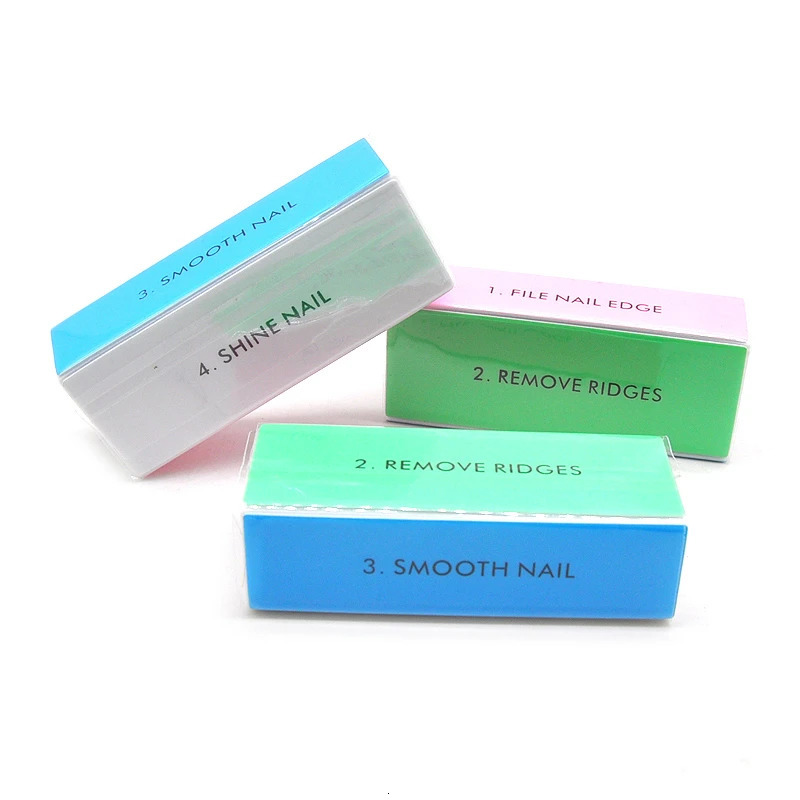 10 PCS Polishing Block 4 Face Colorful Sponge Nail Buffer Files Polisher Sanding File Manicure Accessories Tools For Nail Care 240625