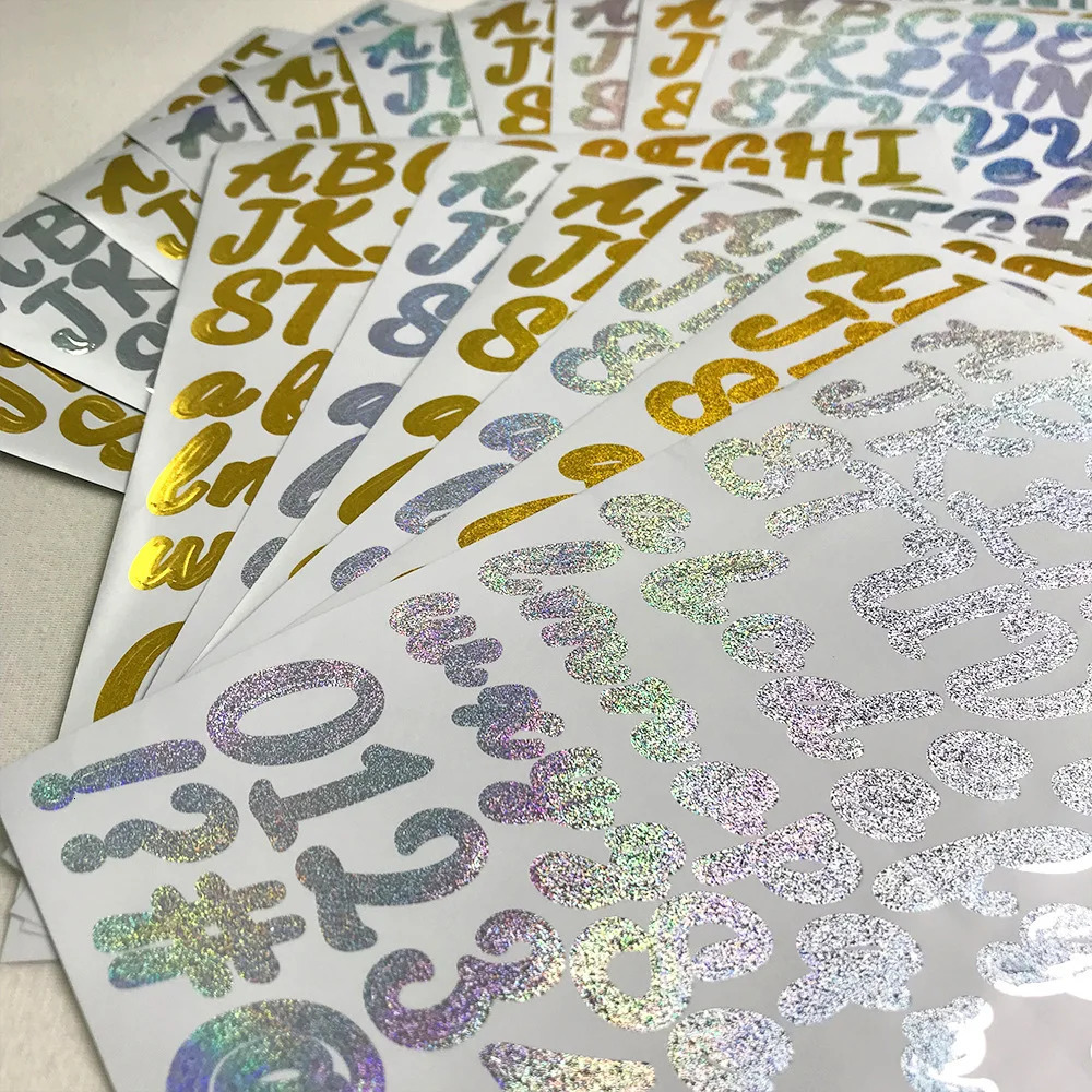 2 laser letter and number stickers gold and silver letter stickers used for Grad Cap decoration and DIY craft products 240625