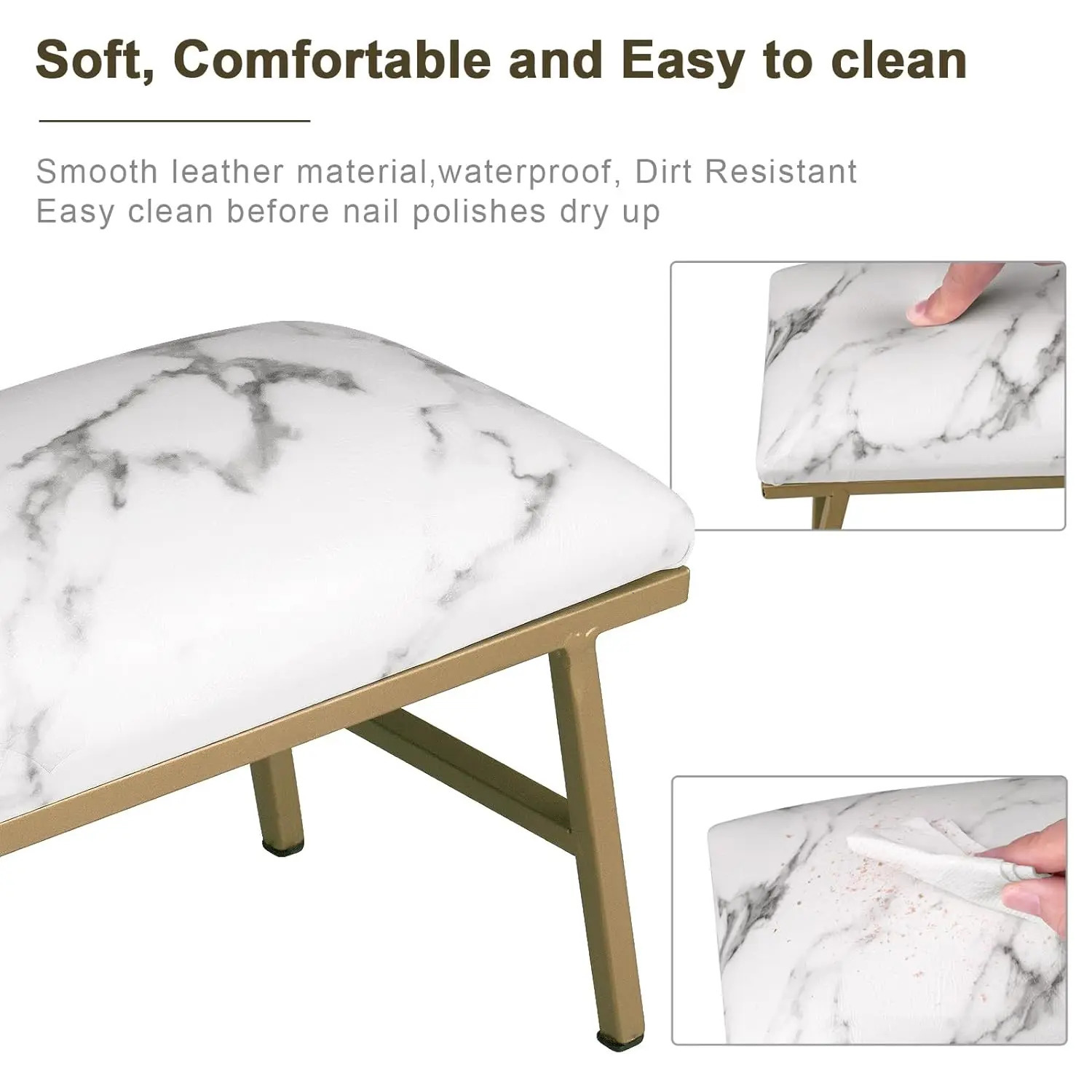 Lootaan Marble Nail Hand Rest Pillow Set PU Leather Hand Cushion Nail Arm Hand Rest For Nails Manicure Table For Nail Salon Tool 240625